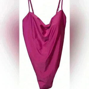 Shade & Shore Women’s High Leg Cheeky Pink Swimsuit Size XL (16)- NWOT